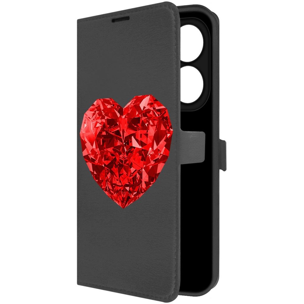 

Чехол-книжка Krutoff Eco Book для INFINIX Smart 8 Рубиновое сердце (черный)