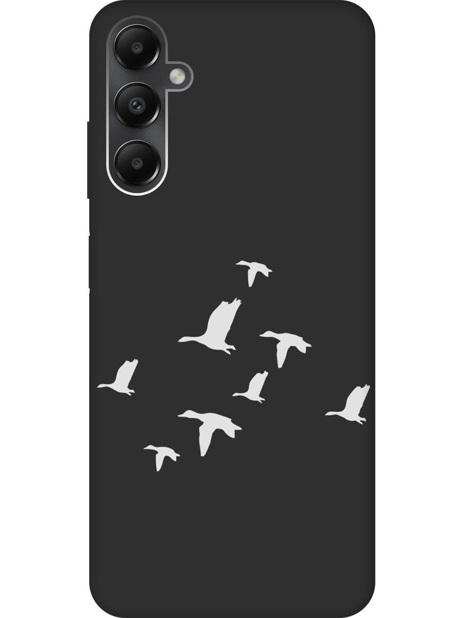 

Матовый Soft Touch силиконовый чехол на Samsung Galaxy A05s "Flock of Ducks W" черный, Черный;серый, 20001457