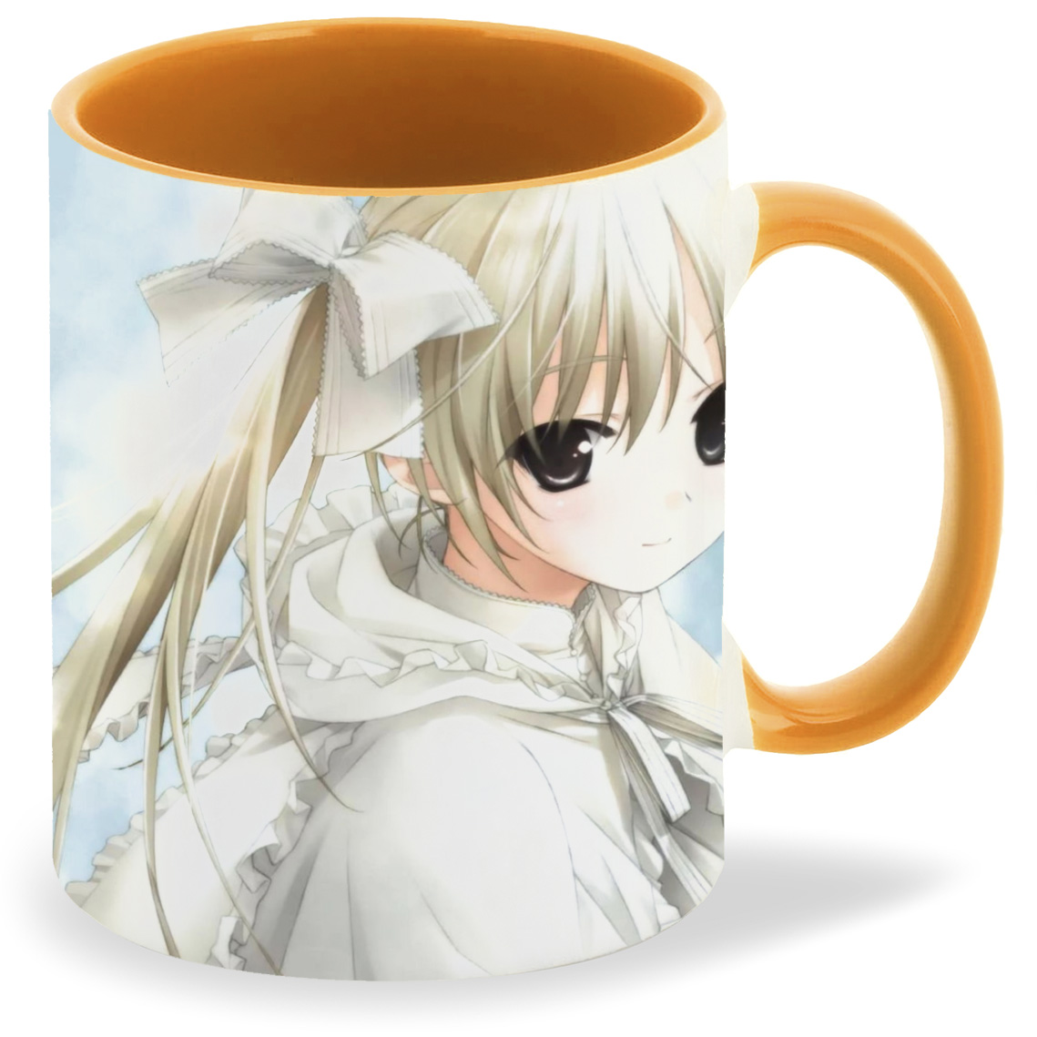 

Кружка CoolPodarok Аниме Шакамори Девушка в белом голубой фон, Аниме Шакамори Девушка в белом голубой фон