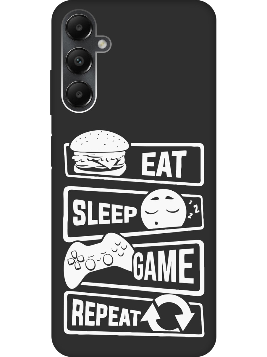 

Матовый Soft Touch силиконовый чехол на Samsung Galaxy A05s "Game Repeat W" черный, Черный;белый, 20001457