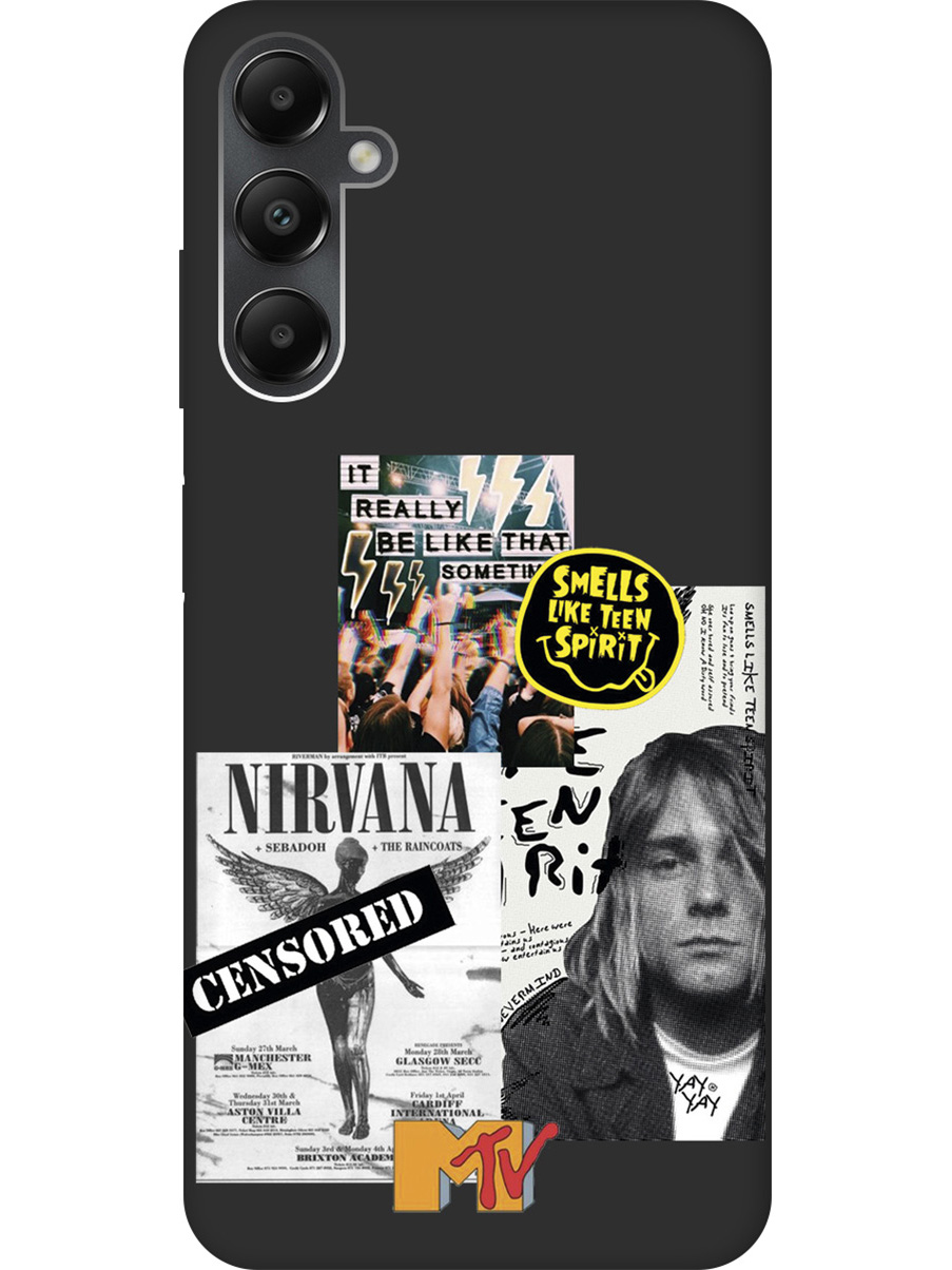 

Матовый Soft Touch силиконовый чехол на Samsung Galaxy A05s "Nirvana" черный, Черный;белый, 20001457