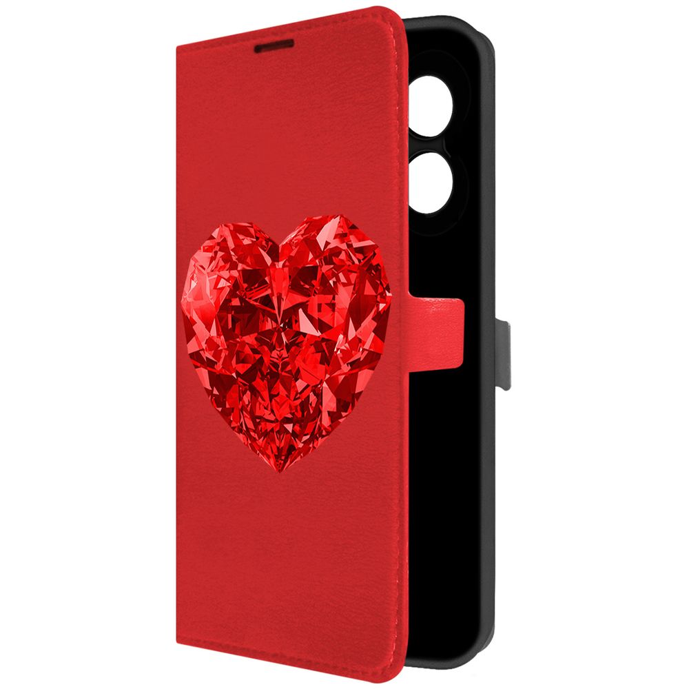 

Чехол-книжка Krutoff Eco Book для Oppo A18 Рубиновое сердце (красный)