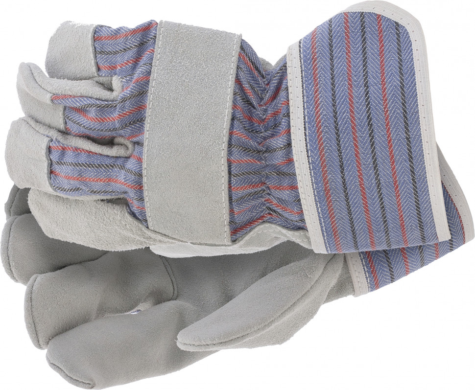 Перчатки спилковые комбинированные Сибртех, 67901, размер XL