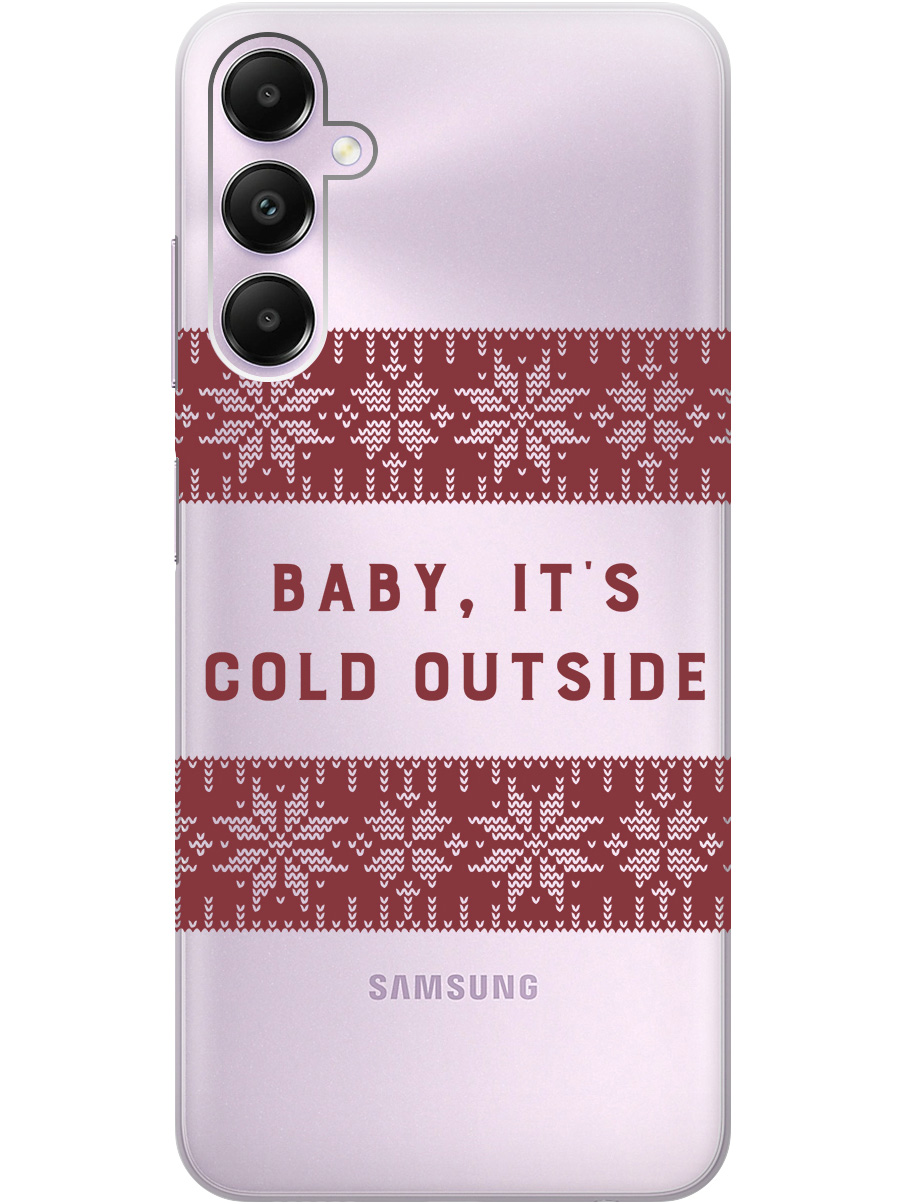 

Силиконовый чехол на Samsung Galaxy A05s "It's Cold", Прозрачный;красный, 20001456