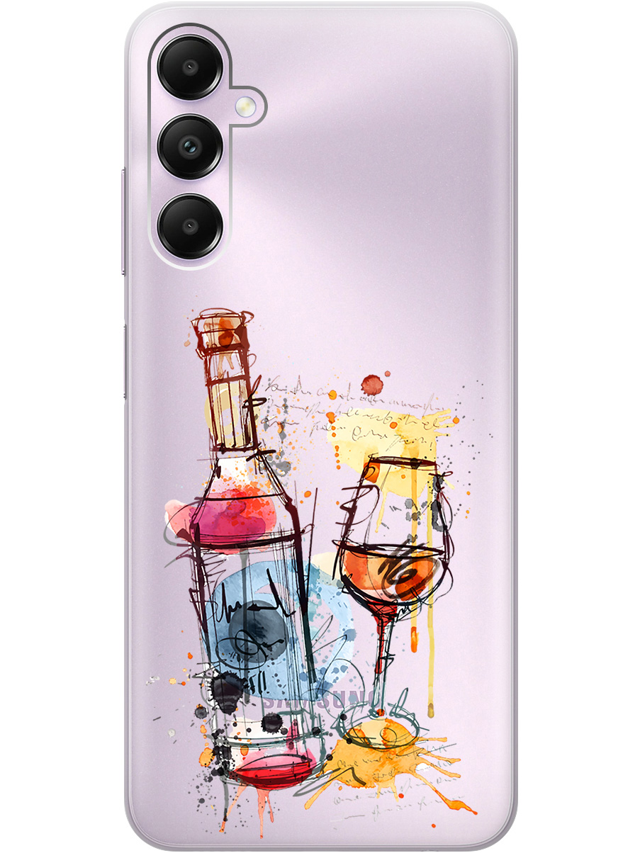 

Силиконовый чехол на Samsung Galaxy A05s "Aquarelle Wine", Прозрачный;красный;розовый, 20001456