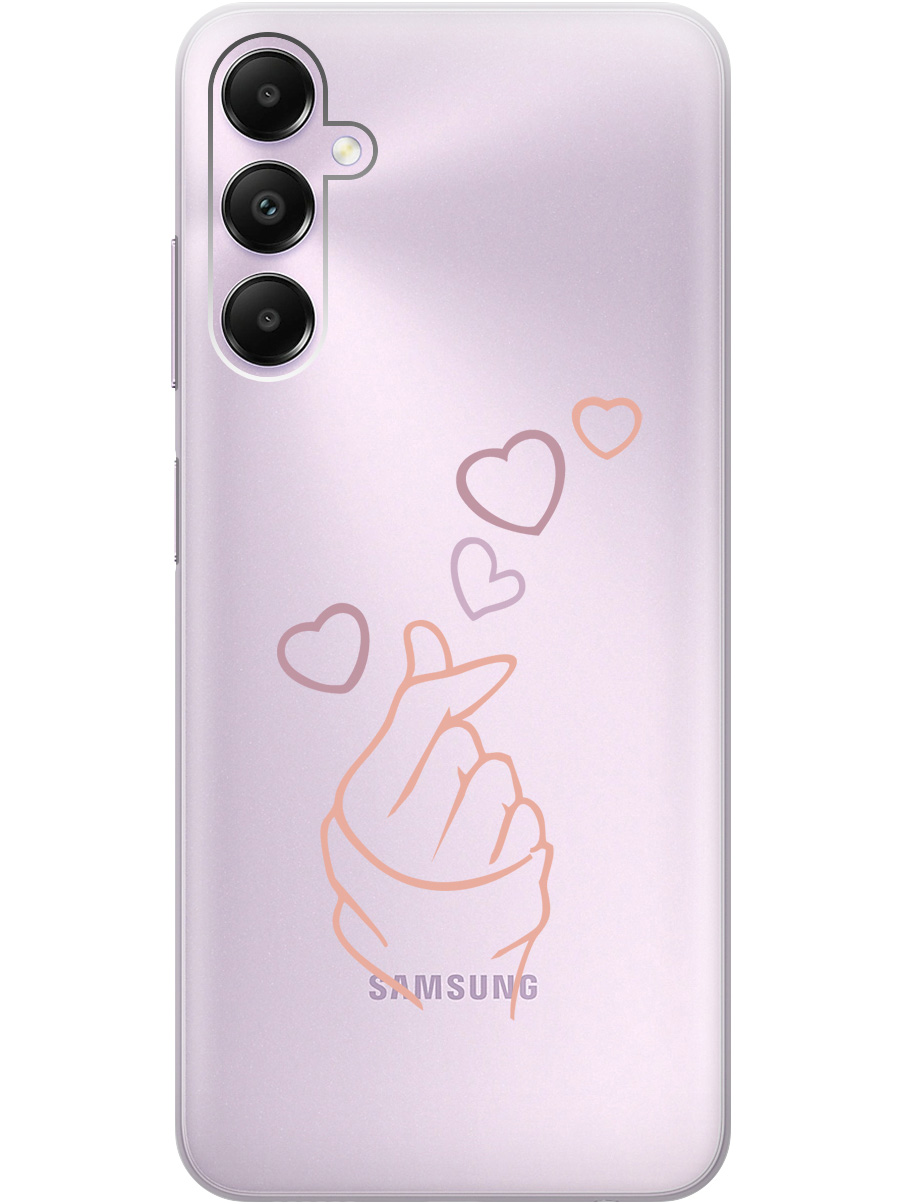 

Силиконовый чехол на Samsung Galaxy A05s "K-Heart", Прозрачный;розовый;фиолетовый, 20001456