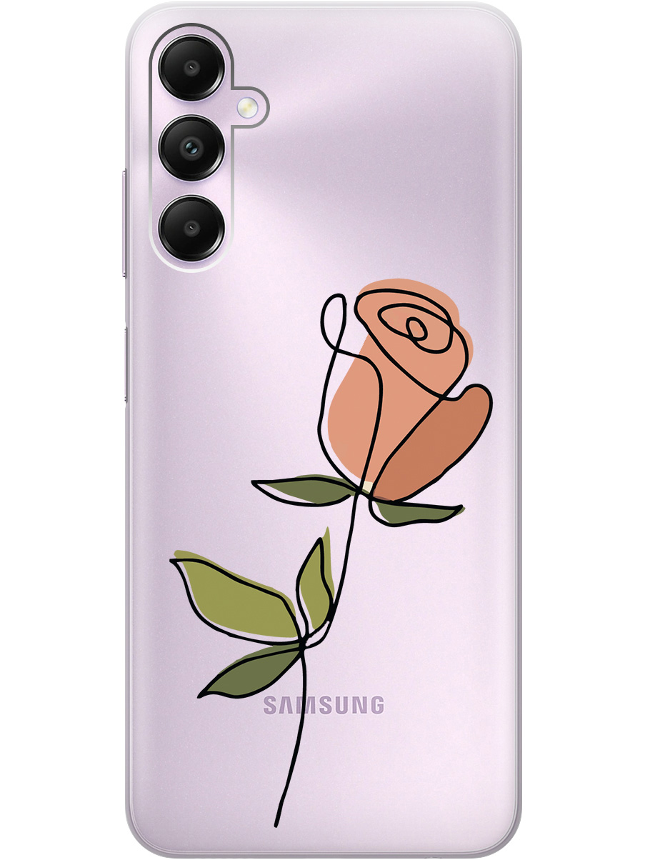 

Силиконовый чехол на Samsung Galaxy A05s "Rose", Прозрачный;зеленый;розовый;черный, 20001456