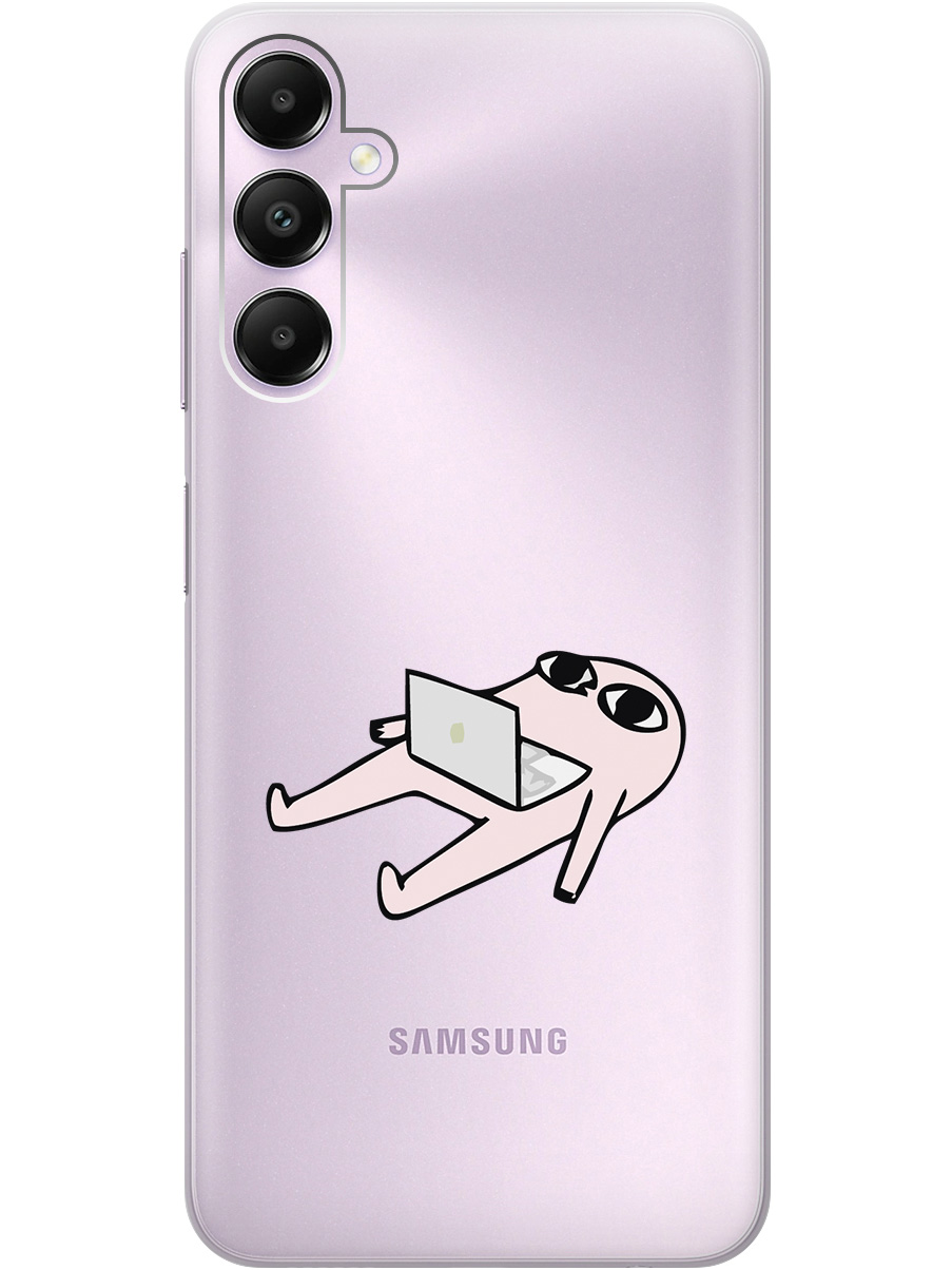 

Силиконовый чехол на Samsung Galaxy A05s "Freelance", Прозрачный;розовый;серый, 20001456