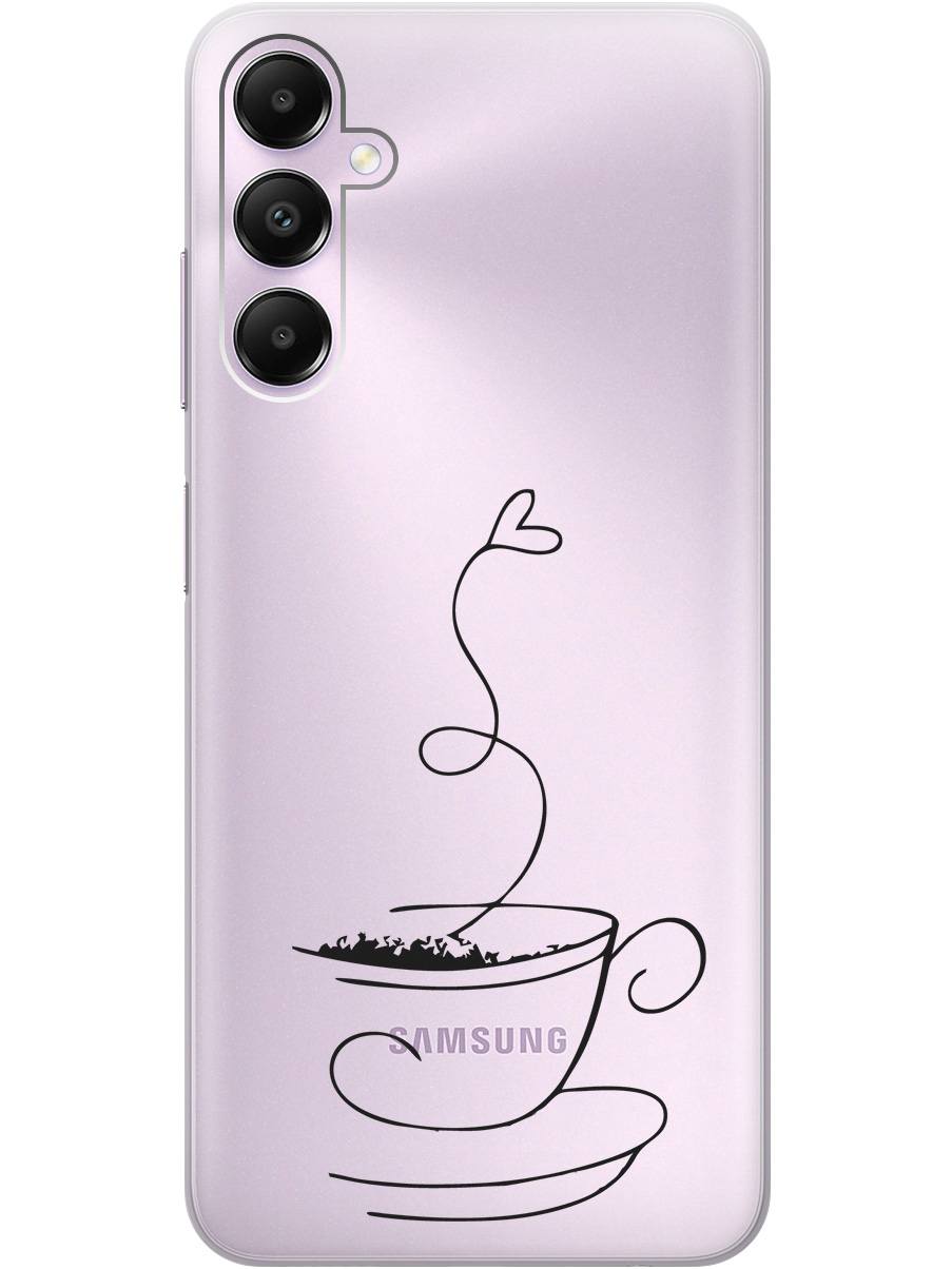 

Силиконовый чехол на Samsung Galaxy A05s "Coffee Love", Прозрачный;черный, 20001456