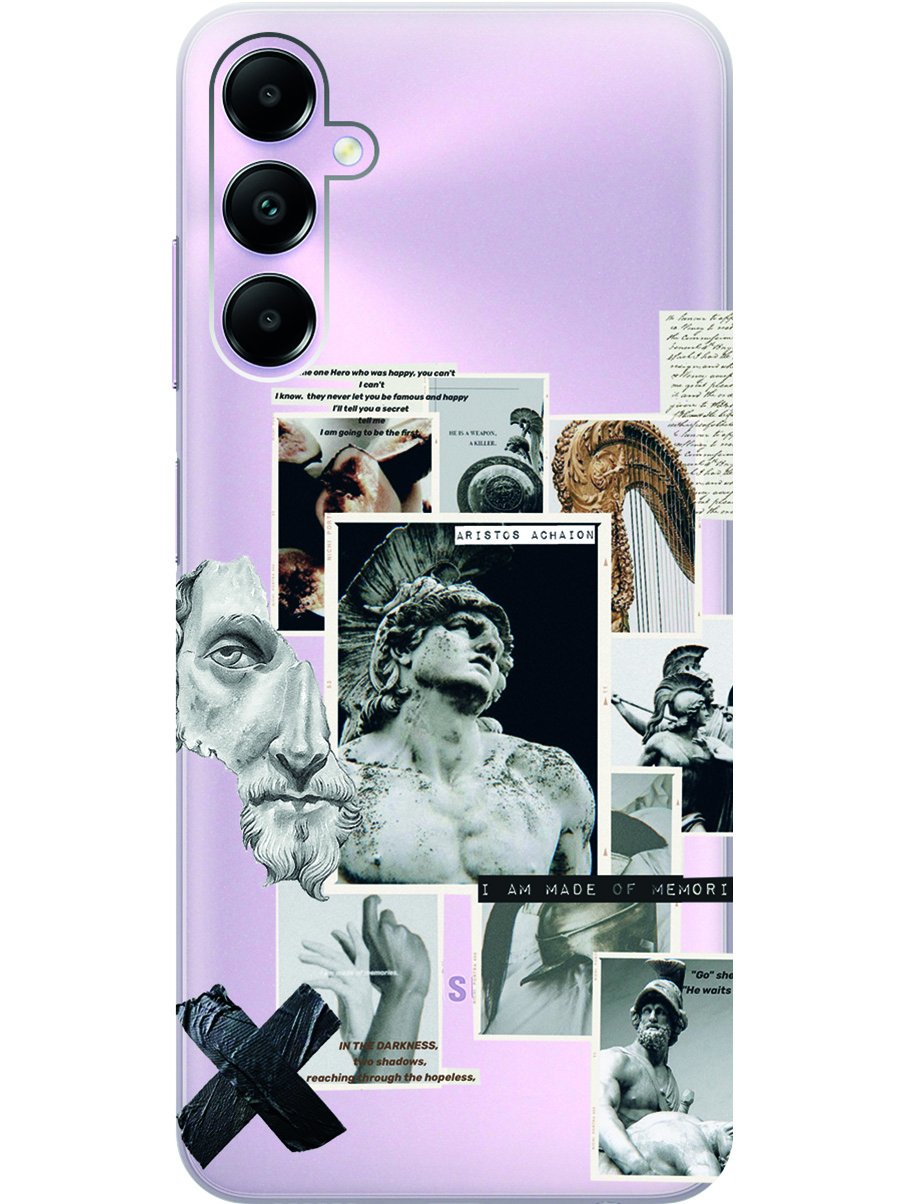 

Силиконовый чехол на Samsung Galaxy A05s "Antique Stickers", Прозрачный;белый;серый;черный, 20001456