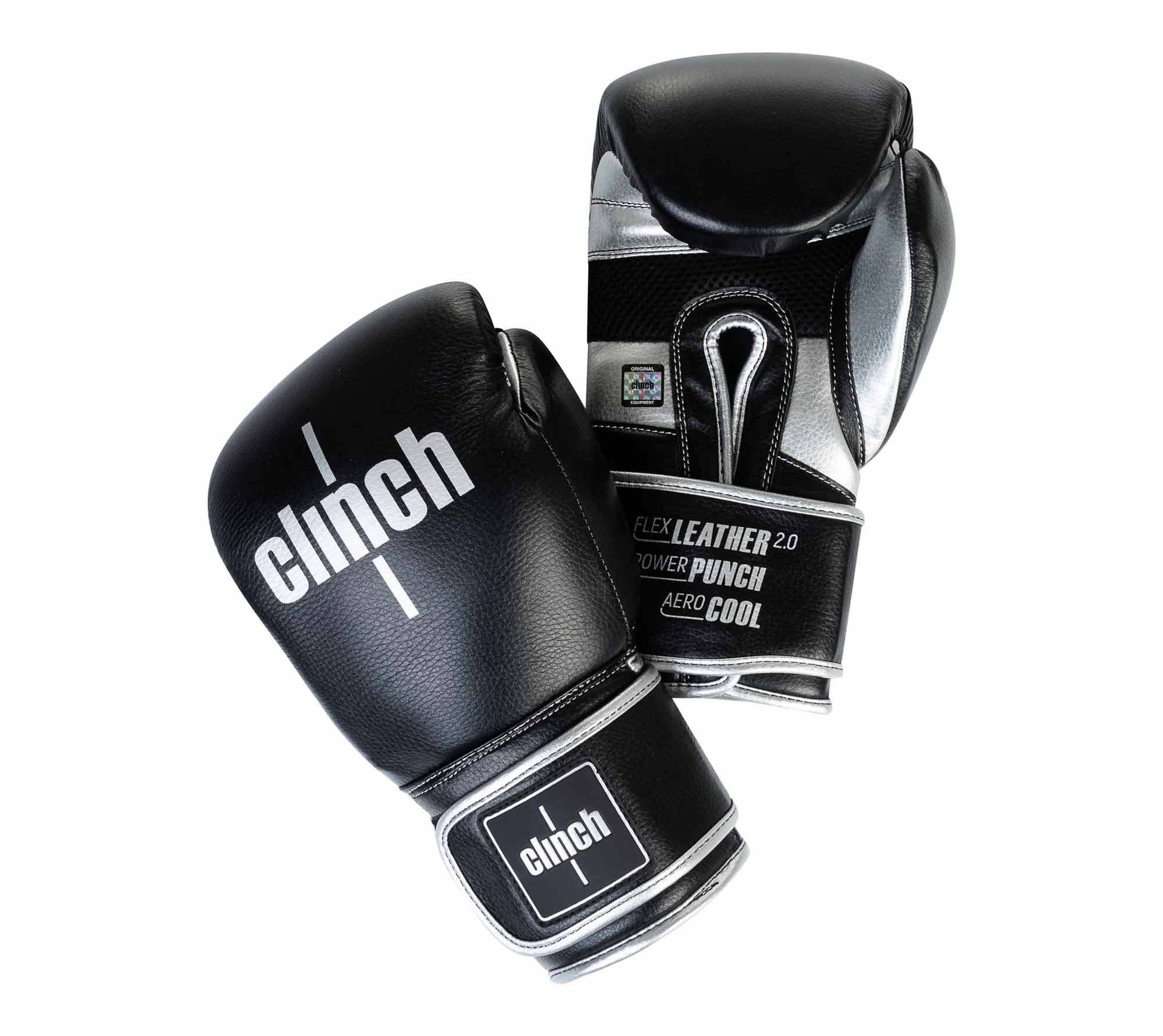 фото C141 перчатки боксерские clinch punch 2.0 черно-серебристые 16 oz