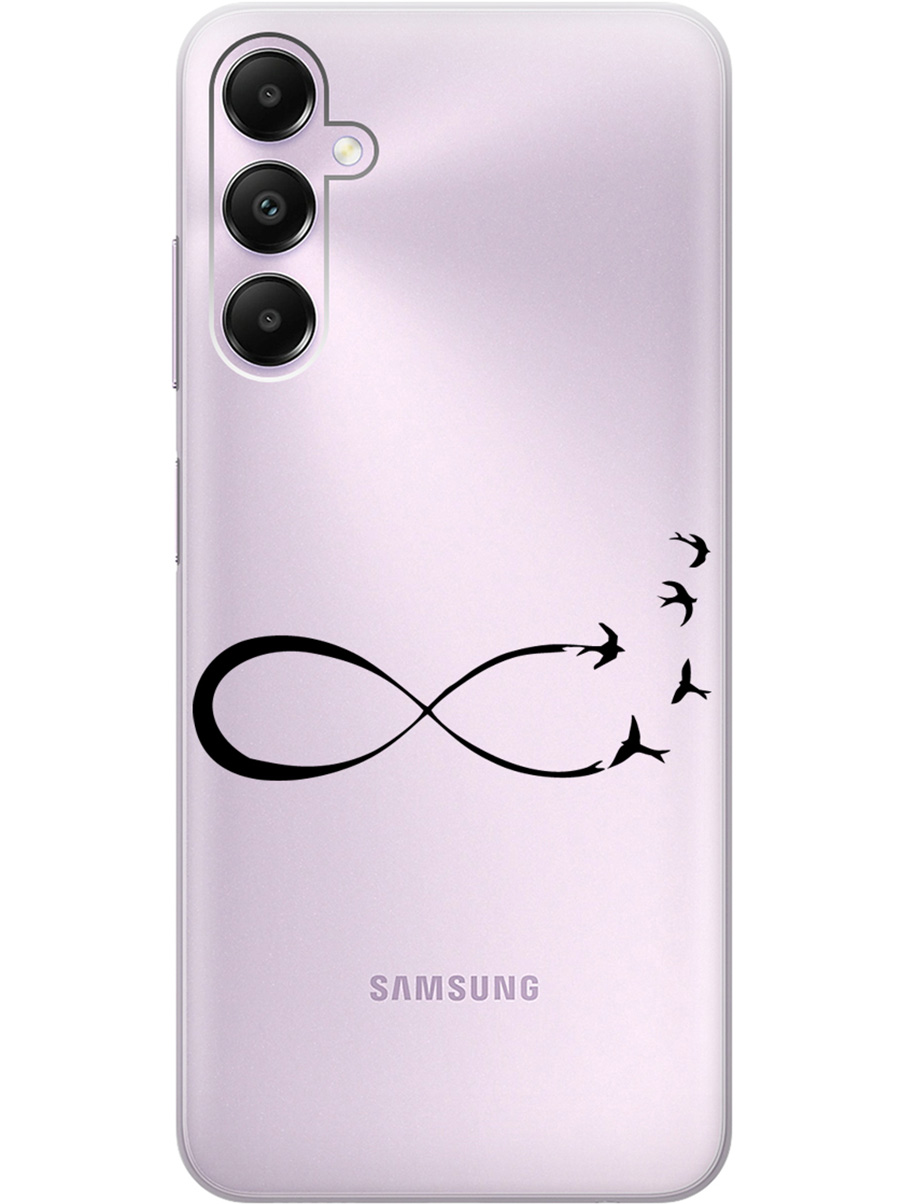

Силиконовый чехол на Samsung Galaxy A05s "Infinity", Прозрачный;черный, 20001456
