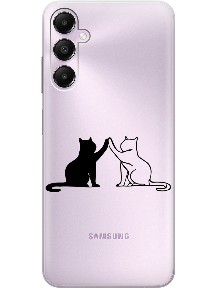 

Силиконовый чехол на Samsung Galaxy A05s "Cats", Прозрачный;черный, 20001456
