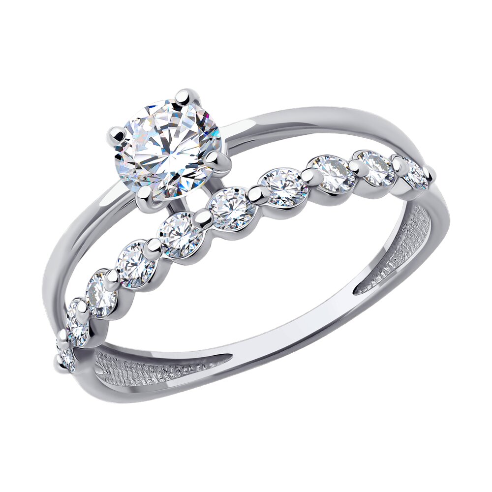 

Кольцо из золота р.  Diamant 52-110-02735-1, фианит, 52-110-02735-1