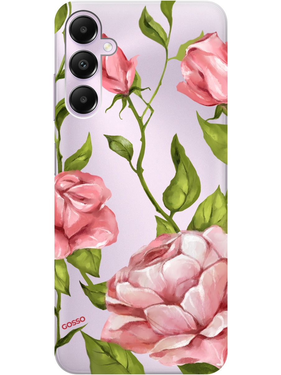 

Силиконовый чехол на Samsung Galaxy A05s "Amazing Roses", Прозрачный;белый;зеленый, 20001456