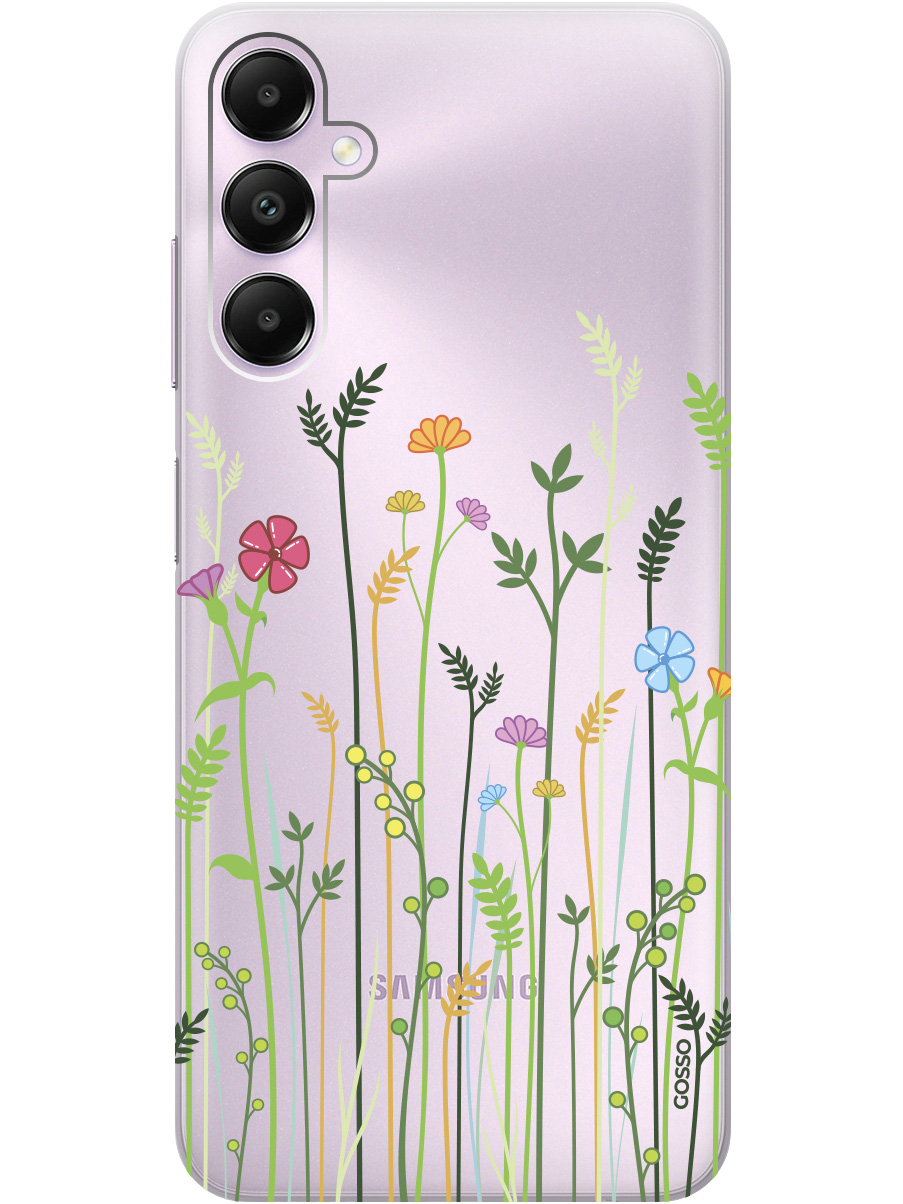 

Силиконовый чехол на Samsung Galaxy A05s "Flowers and Fern", Прозрачный;желтый;зеленый;розовый, 20001456