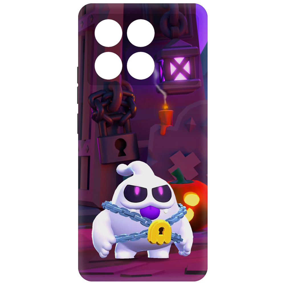 

Чехол-накладка Krutoff Soft Case Brawl Stars - Призрак Скуик для Poco X6 Pro черный