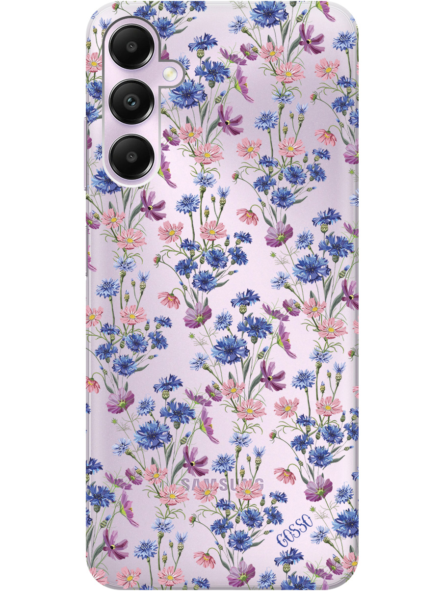 

Силиконовый чехол на Samsung Galaxy A05s "Lovely Cornflowers", Прозрачный;голубой;фиолетовый, 20001456