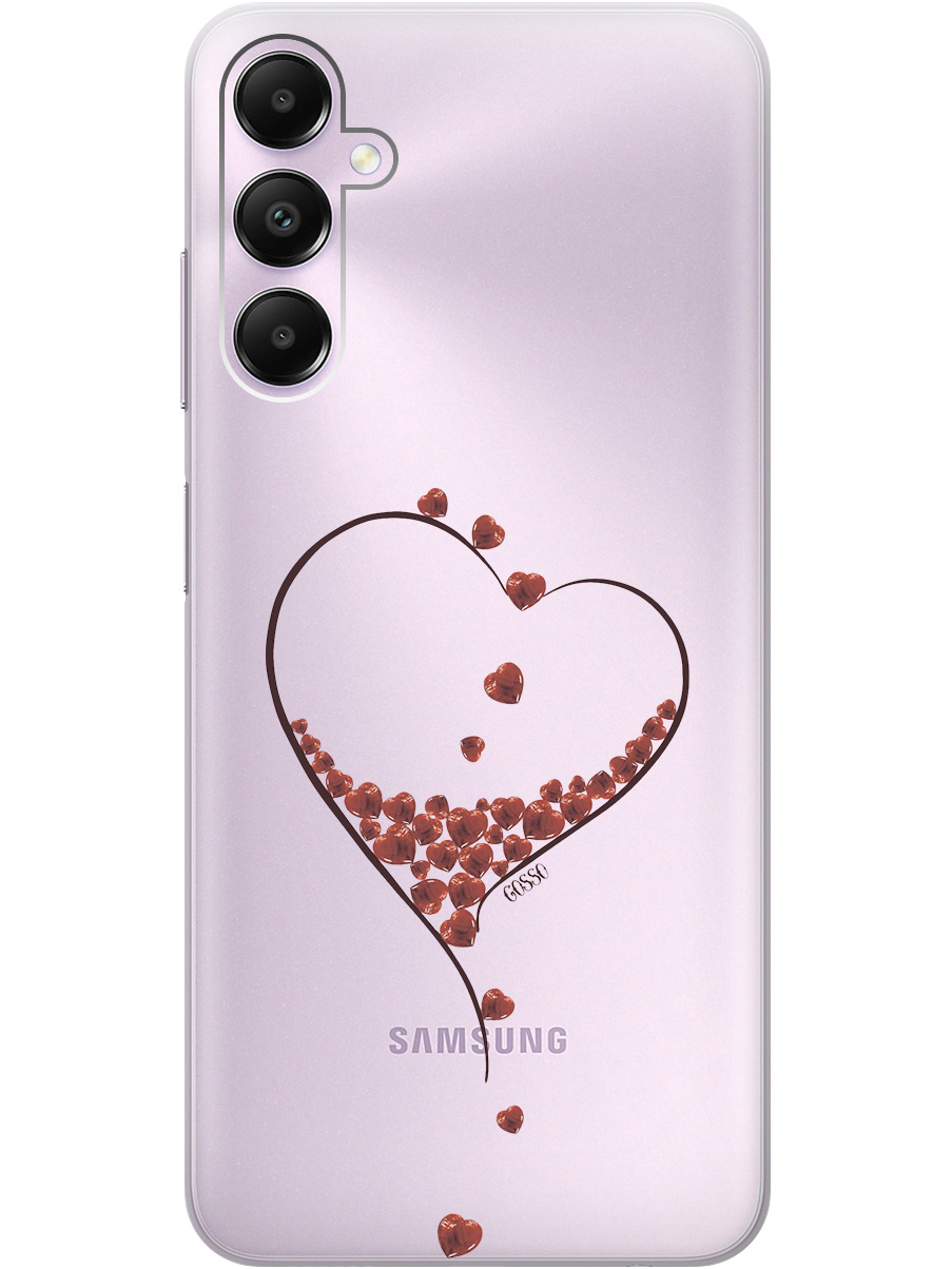

Силиконовый чехол на Samsung Galaxy A05s "Little hearts", Прозрачный;черный, 20001456