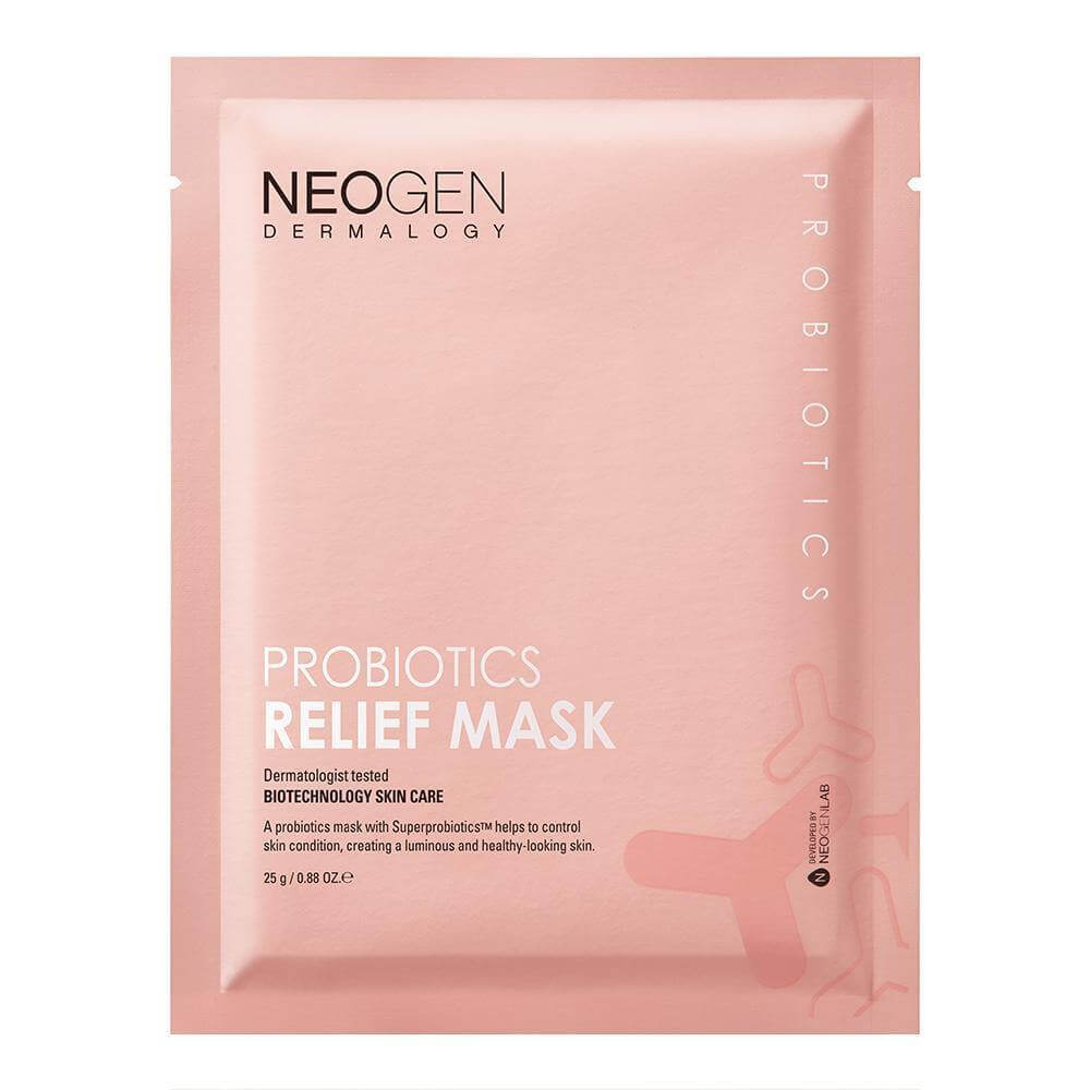 Восстанавливающая маска с пробиотиками и пептидами Neogen Dermalogy Probiotics Relief Mask маска для волос masil от перхоти с яблочным уксусом 300 мл probiotics apple vinegar treatm