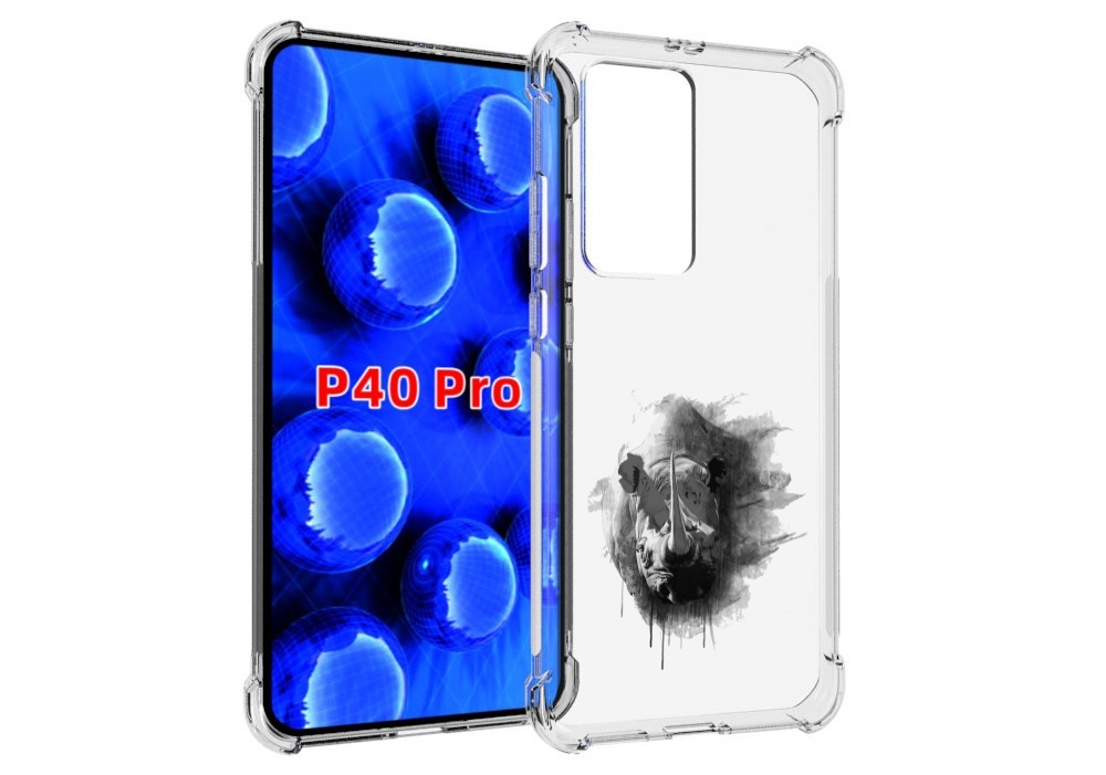 

Чехол MyPads носорог для Huawei P40 Pro противоударный, Прозрачный, Tocco