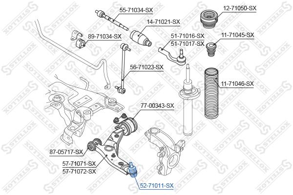 

Опора шаровая нижняя Mazda 3 BK3P 03> Stellox 5271011sx