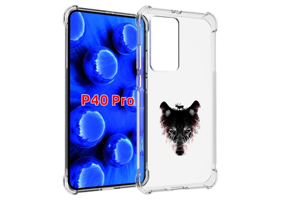 

Чехол MyPads волк в траве для Huawei P40 Pro противоударный, Прозрачный, Tocco