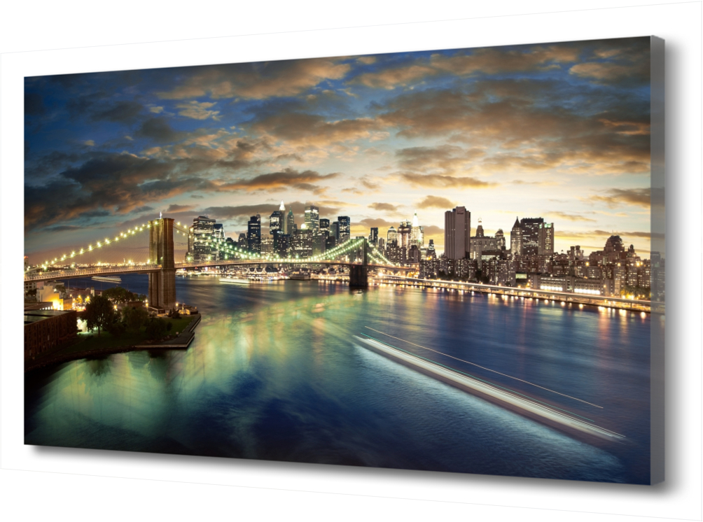 

Большая картина на холсте Город вечером PRC-214 (120x80см). Натуральный холст