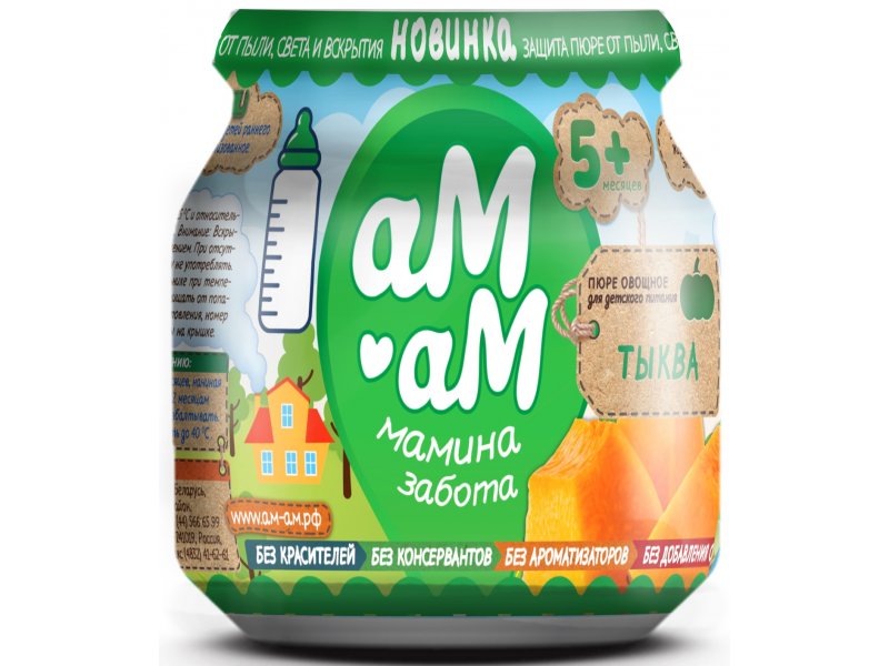 

Пюре Ам-ам мамина забота тыква с 5 месяцев 90 г
