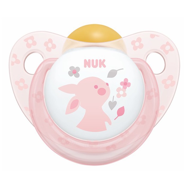 фото Пустышка ортодонтическая латексная nuk baby rose 6-18 мес с контейнером розовая 10734021