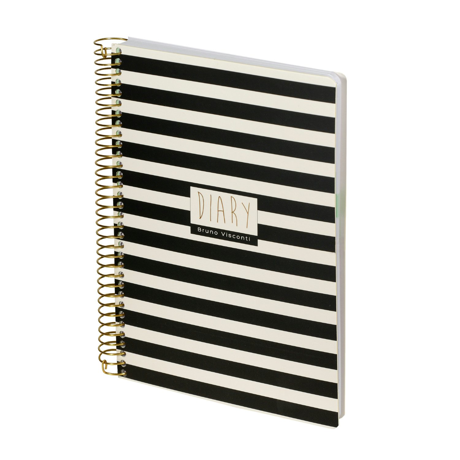 

Ежедневник недатированный Bruno Visconti А5 136л золотой Cute Diary Black&White Полоски, 1839493