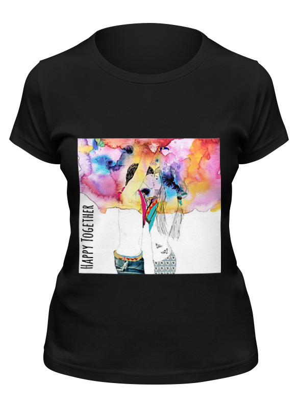 

Футболка женская Printio Happy together черная 2XL, Черный, Happy together