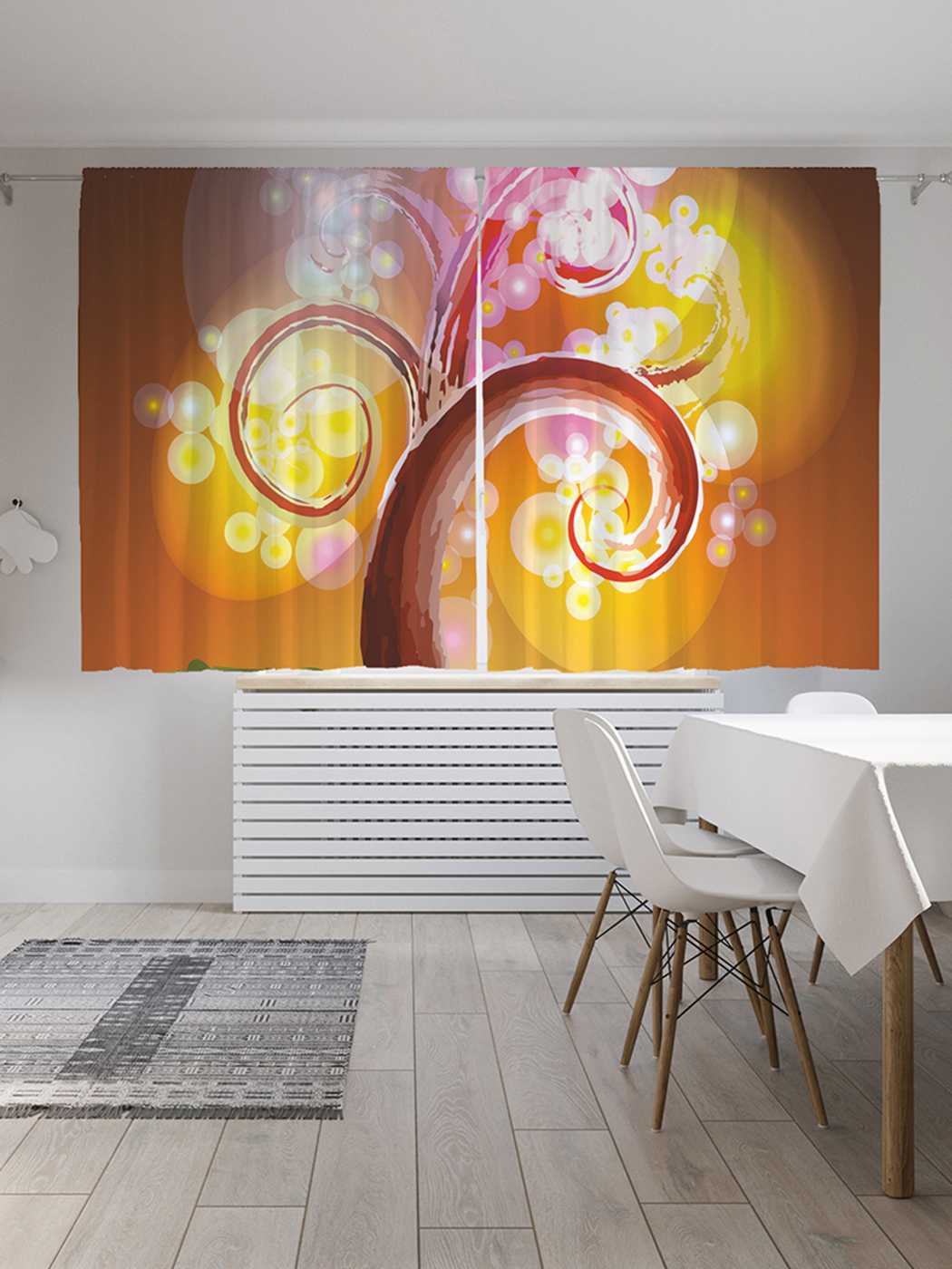 фото Классические шторы joyarty "феерическое растение", oxford delux, 2 полотна 145x180 см