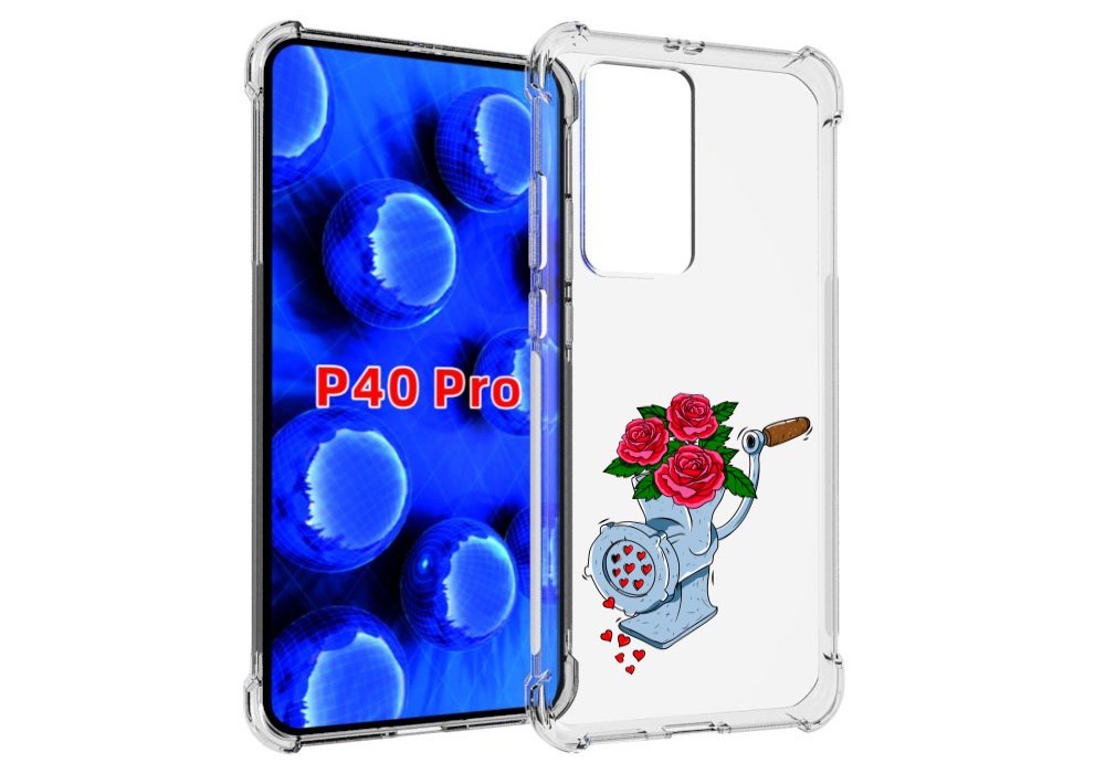 

Чехол MyPads Цветочные сердца для Huawei P40 Pro противоударный, Прозрачный, Tocco