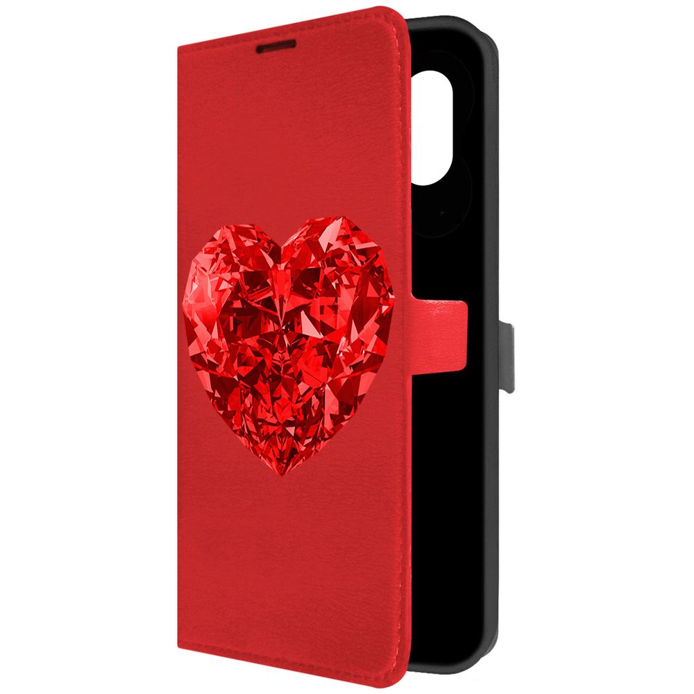 

Чехол-книжка Krutoff Eco Book для Samsung Galaxy M04 (M045) Рубиновое сердце (красный)