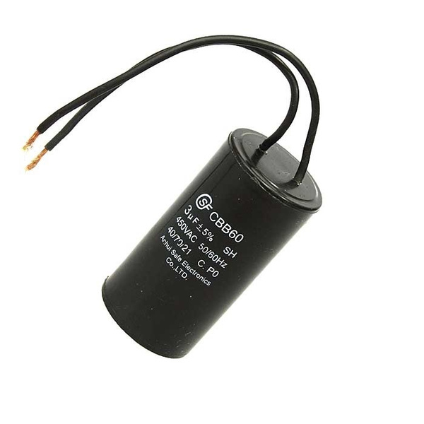 

Конденсатор электролитический SAIFU WIRE CBB60 3мкф 450В, WIRE CBB60 3мкф 450В