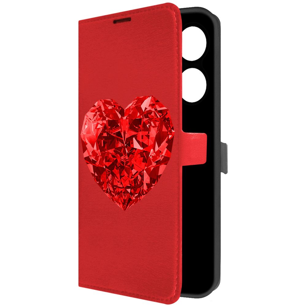 

Чехол-книжка Krutoff Eco Book для Honor X7a Plus Рубиновое сердце (красный)