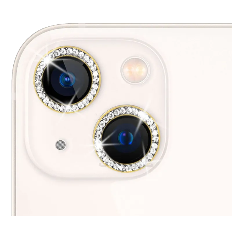 

Защитное стекло QVATRA на камеру iPhone 13 mini со стразами, золотистый, iPhone 13 mini со стразами