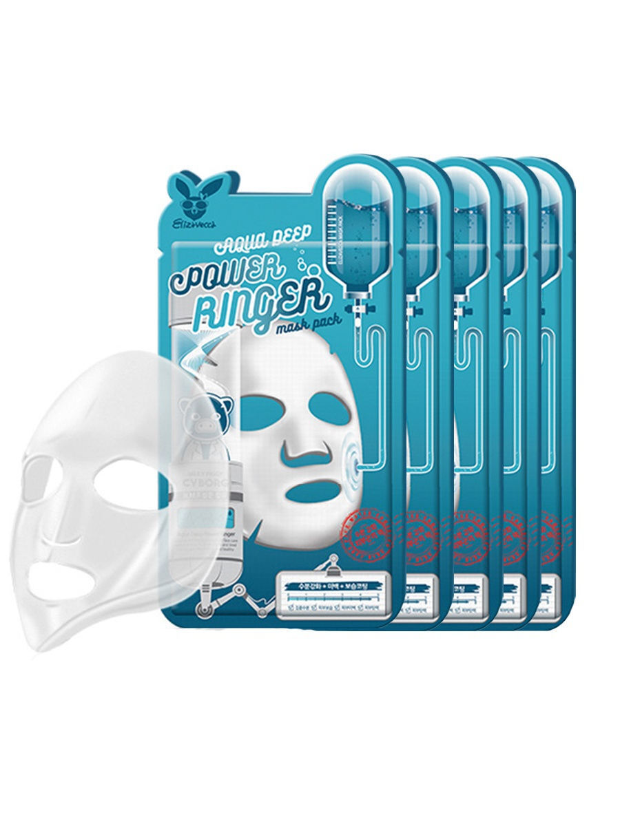 фото Маска elizavecca deep power ringer mask pack, aqua 23мл 5 шт.