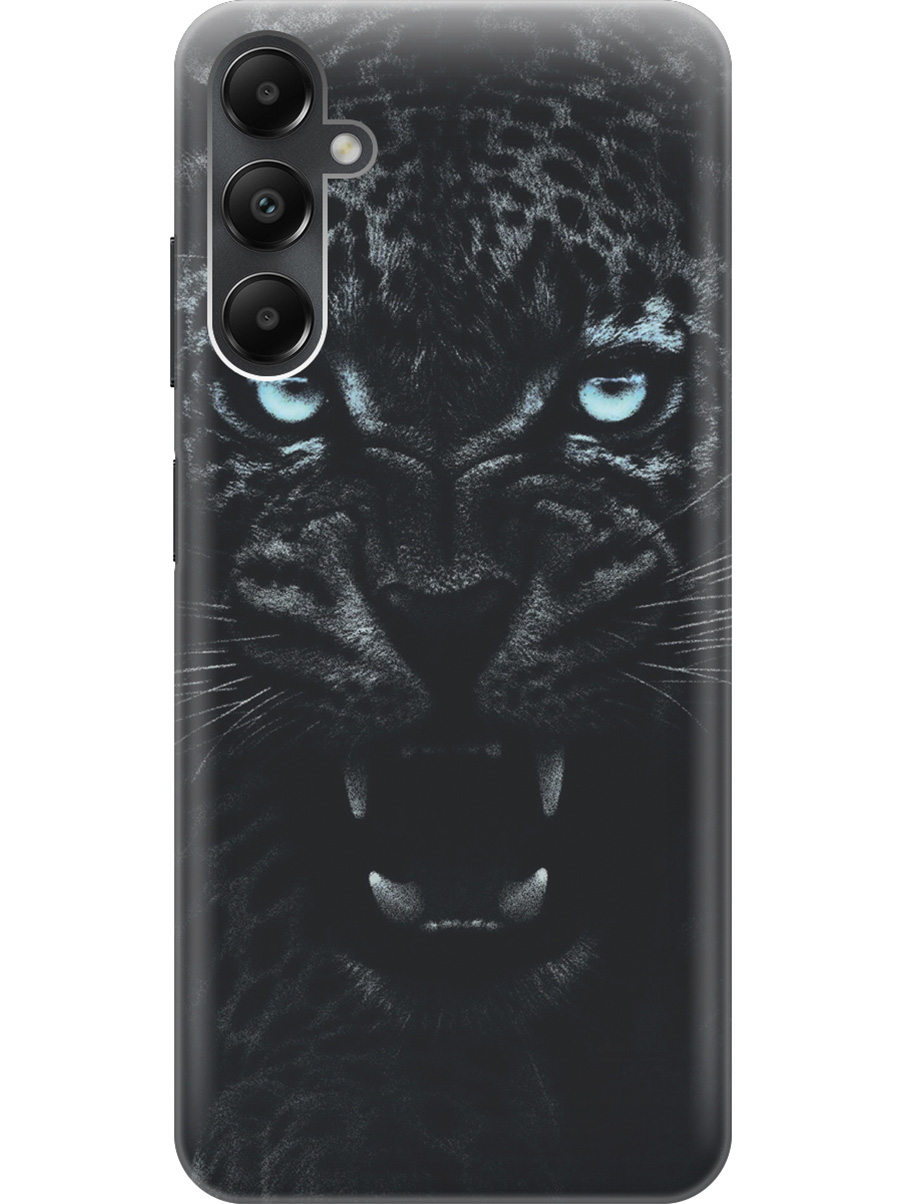

Силиконовый чехол на Samsung Galaxy A05s "Голубоглазая пантера", Голубой;черный, 20001456