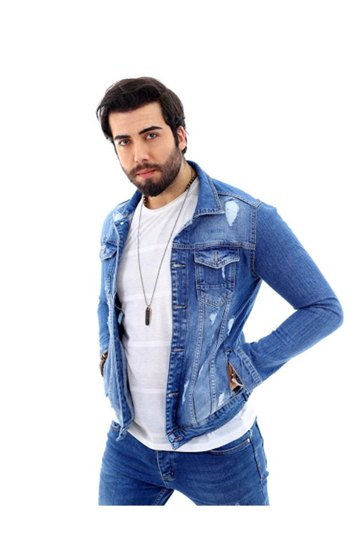 

Джинсовая куртка мужская Poniba K639-1 синяя 2XL (товары доставляются из-за рубежа), K639-1