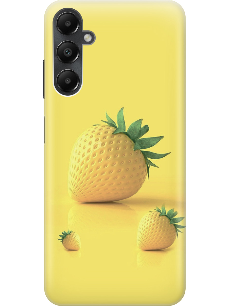 

Силиконовый чехол на Samsung Galaxy A05s "Желтая клубника", Черный, 20001456
