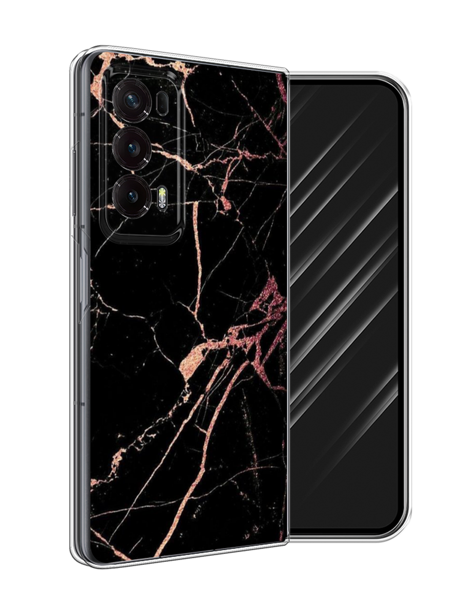 

Чехол Awog на Honor Magic V2 "Мрамор розовое золото", Черный;розовый, 6123550-1