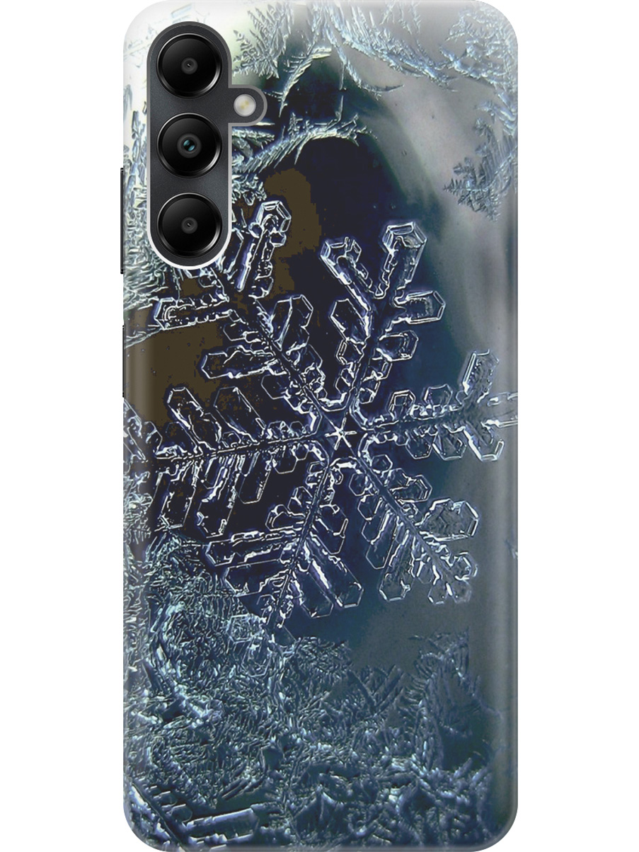 

Силиконовый чехол на Samsung Galaxy A05s "Макро снежинка", Синий;черный, 20001456
