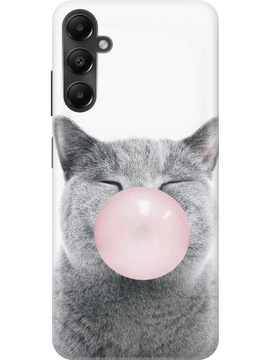 

Силиконовый чехол на Samsung Galaxy A05s "Кот с жевачкой", Белый;коричневый;серый, 20001456