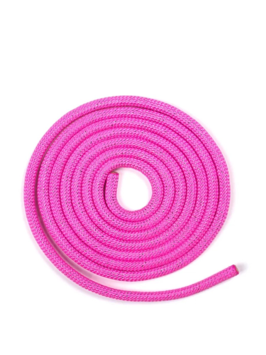 Скакалка Verba Sport LINE 3,0 м неон розовый с люрексом