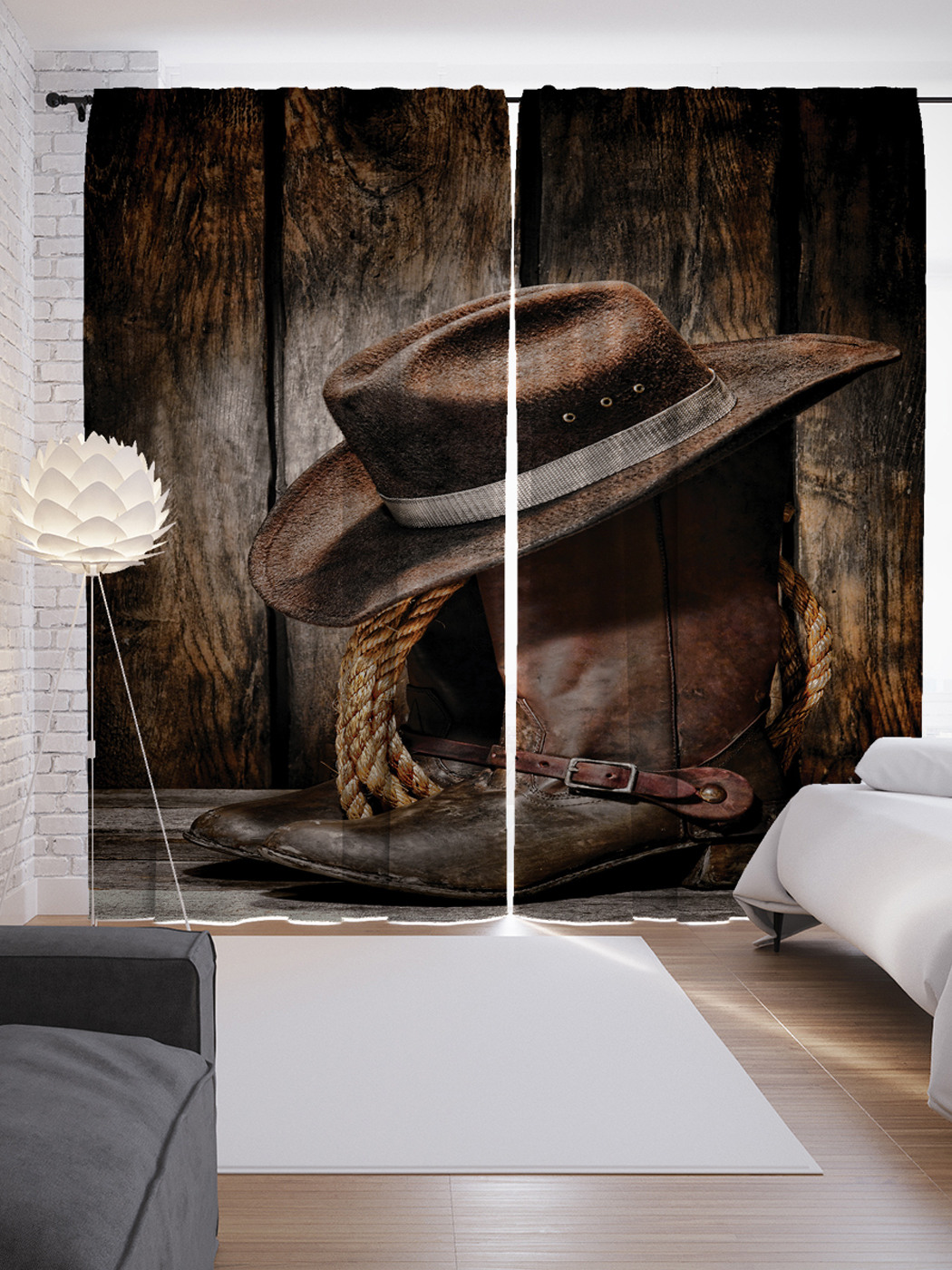 

Шторы JoyArty с фотопечатью "Ковбойский образ" из сатена, 290х265 см, Ковбойский образ