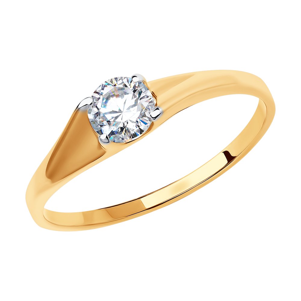 

Кольцо Diamant из золота с фианитом 51-110-00943-1_18,5, 51-110-00943-1