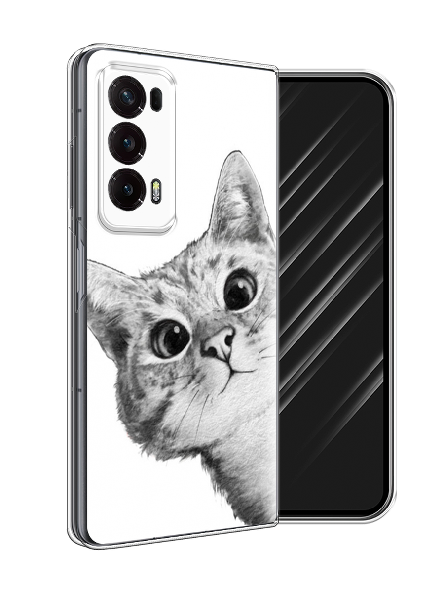 

Чехол Awog на Honor Magic V2 "Кот рисунок черно-белый", Черный, 6123550-1