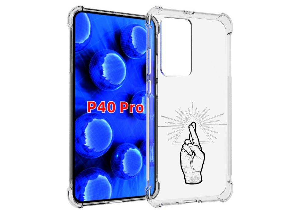 

Чехол MyPads черно белая рука для Huawei P40 Pro противоударный, Прозрачный, Tocco